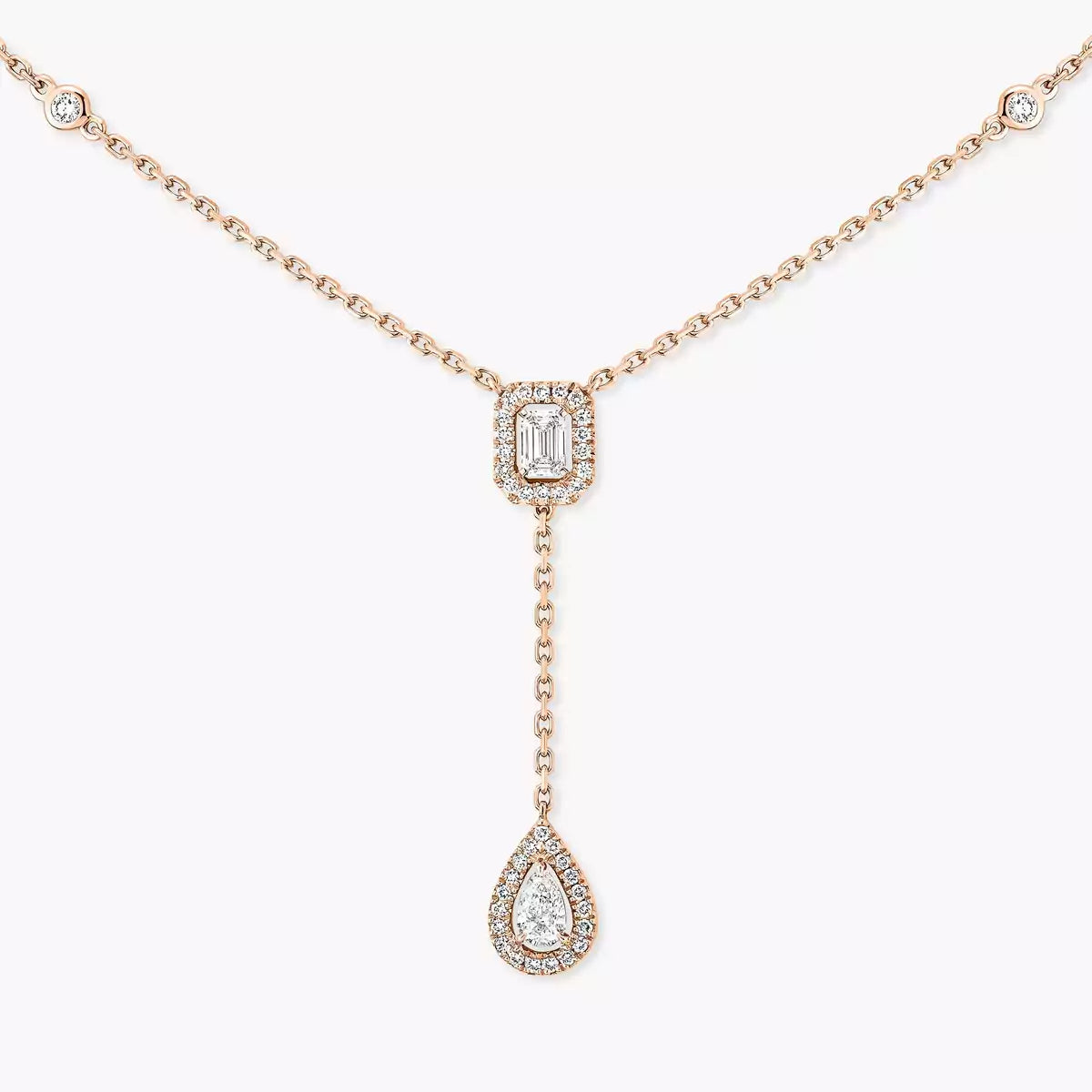 [Miro ]Gold Diamond Tie Necklace