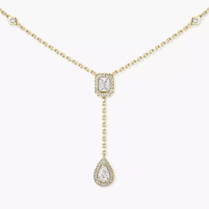 [Miro ]Gold Diamond Tie Necklace