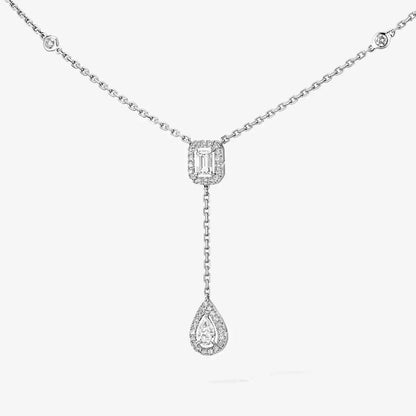 [Miro ]Gold Diamond Tie Necklace