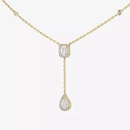 [Miro ]Gold Diamond Tie Necklace