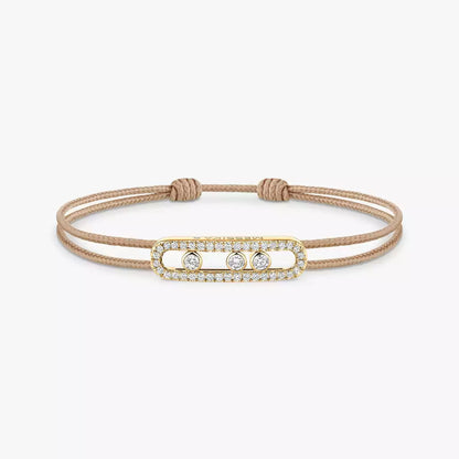[Miro ]Messika Care(s) pink cord pavé bracelet