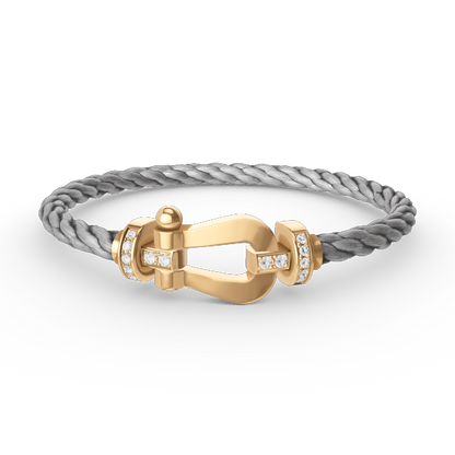 Miro FORCE LARGE HORSESHOE HALF DIAMOND BRACELET GOLD