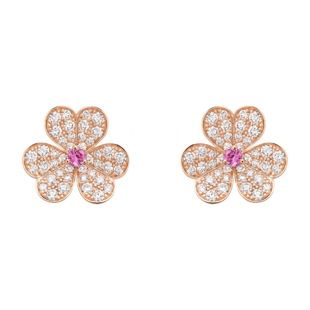 Miro FRIVOLE ROSÉGOLD BLUMEN DIAMANT OHRRINGE