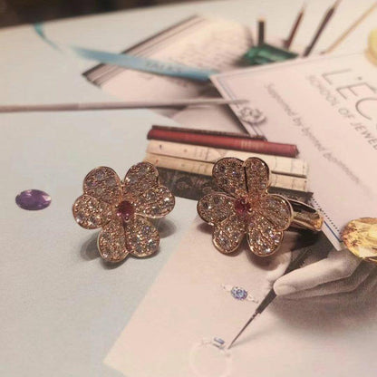 Miro FRIVOLE ROSÉGOLD BLUMEN DIAMANT OHRRINGE