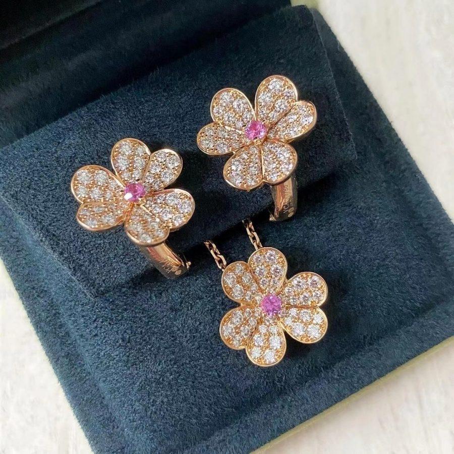 Miro FRIVOLE ROSÉGOLD BLUMEN DIAMANT OHRRINGE