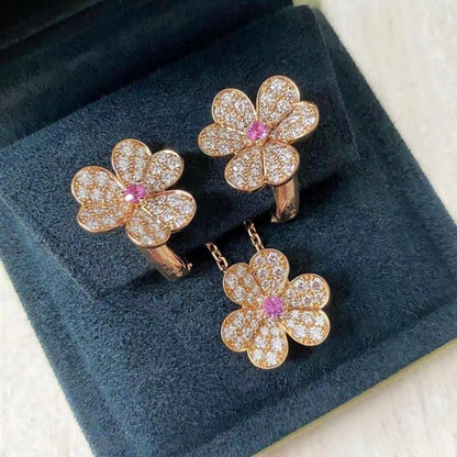 Miro FRIVOLE ROSÉGOLD BLUMEN DIAMANT OHRRINGE