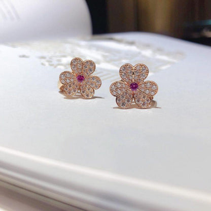 Miro FRIVOLE ROSÉGOLD BLUMEN DIAMANT OHRRINGE