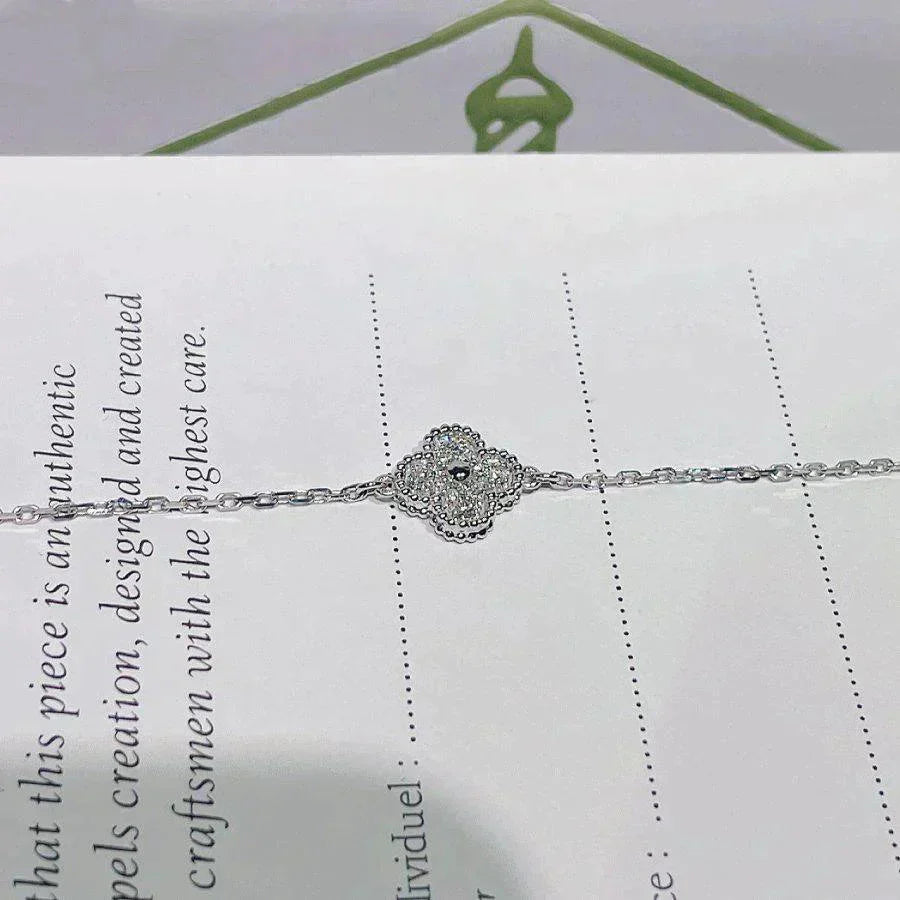 Miro CLOVER  SINGLE FLOWER BRACELET SILVER