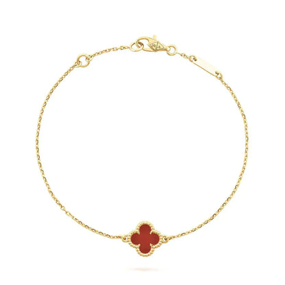 Miro CLOVER  CARNELIAN SINGLE FLOWER BRACELET