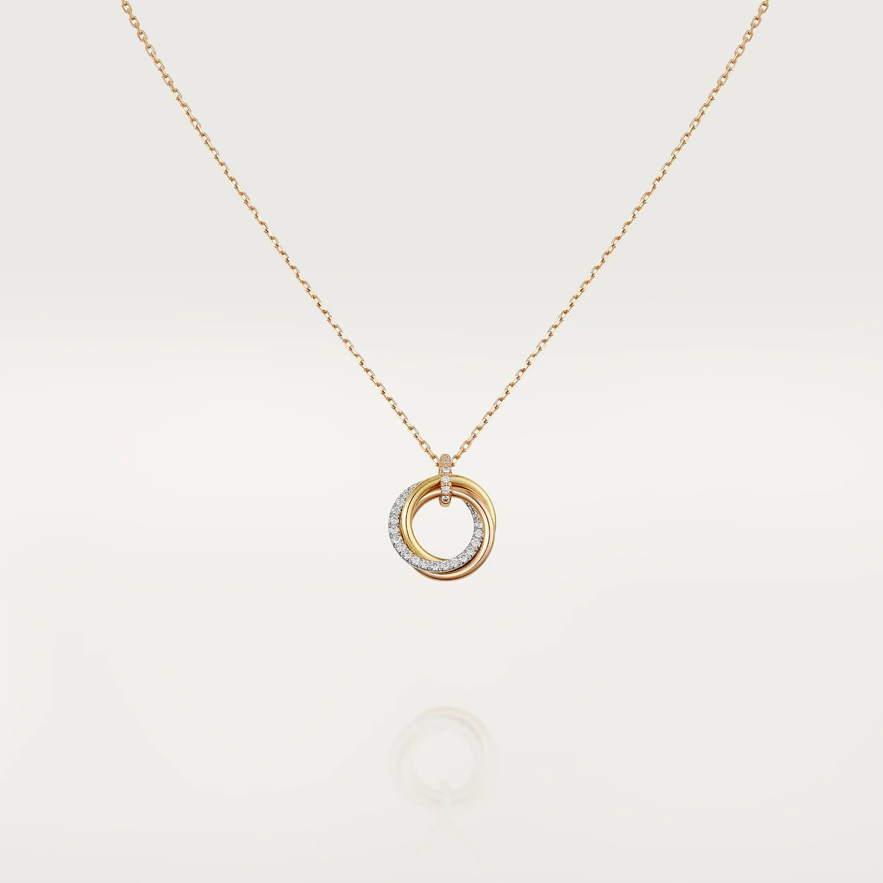 Miro TRINITY NECKLACE SILVER GOLD PINK GOLD DIAMONDS