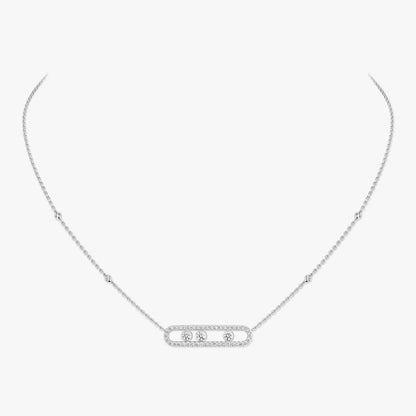 [Miro ] Move Pave_ Rose Gold Diamond Necklace