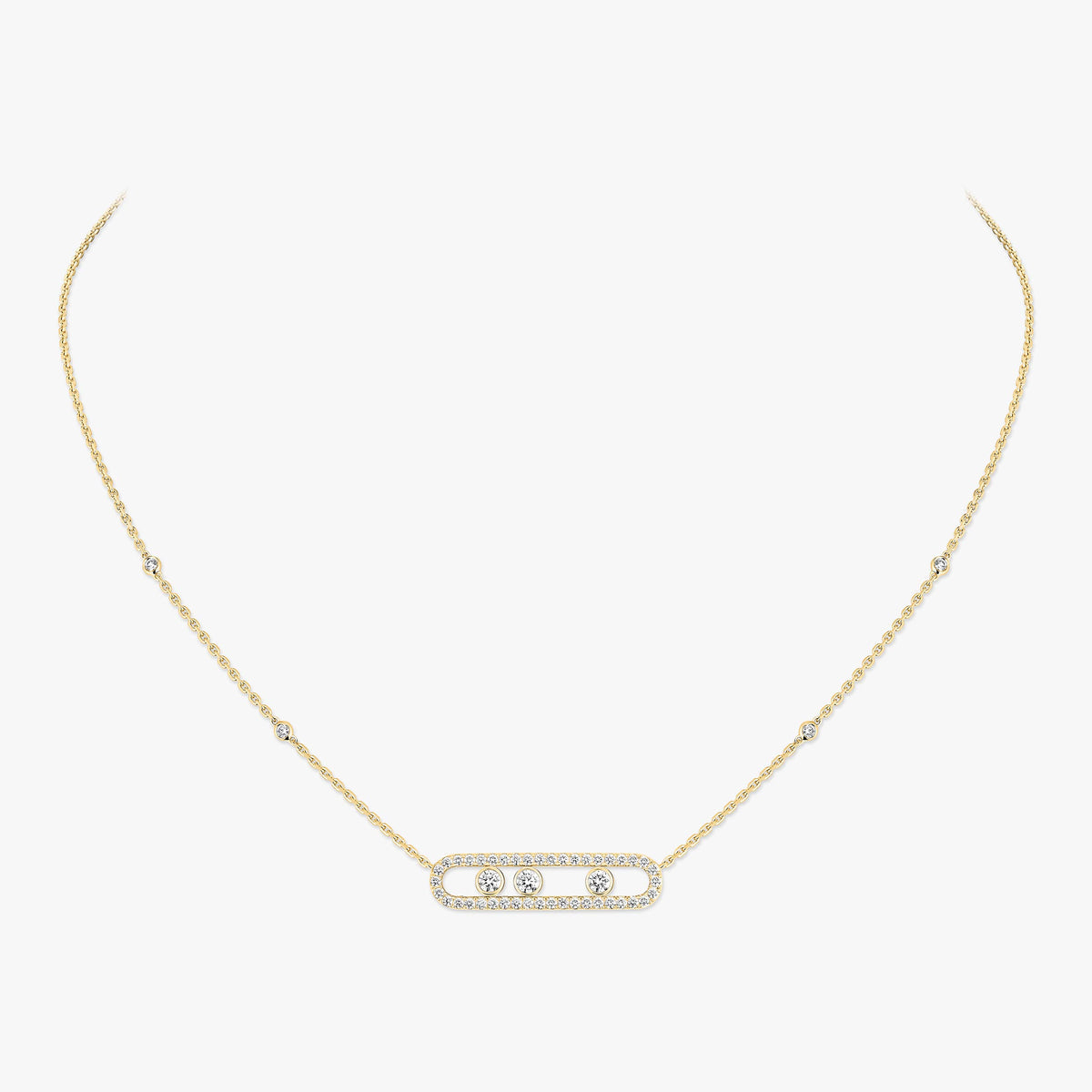 [Miro ] Move Pave_ Rose Gold Diamond Necklace
