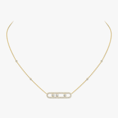 [Miro ] Move Pave_ Rose Gold Diamond Necklace