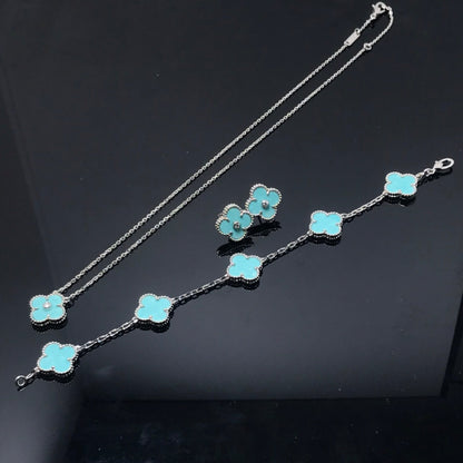 Miro CLOVER 1 DIAMOND BLUE SKY SILVER OHRRINGE