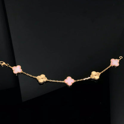 [Miro ]New  CLOVER 5 MOTIFS  PINK MOP BRACELET COLLECTION